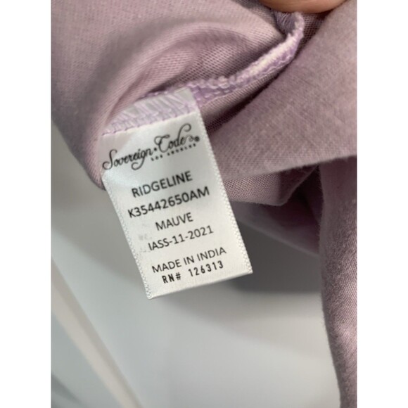 Sovereign Code men's L Multicolor Mauve Cotton Short Sleeve Henley - Picture 7 of 8